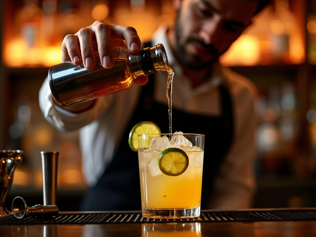 cocktails with orgeat demonstration