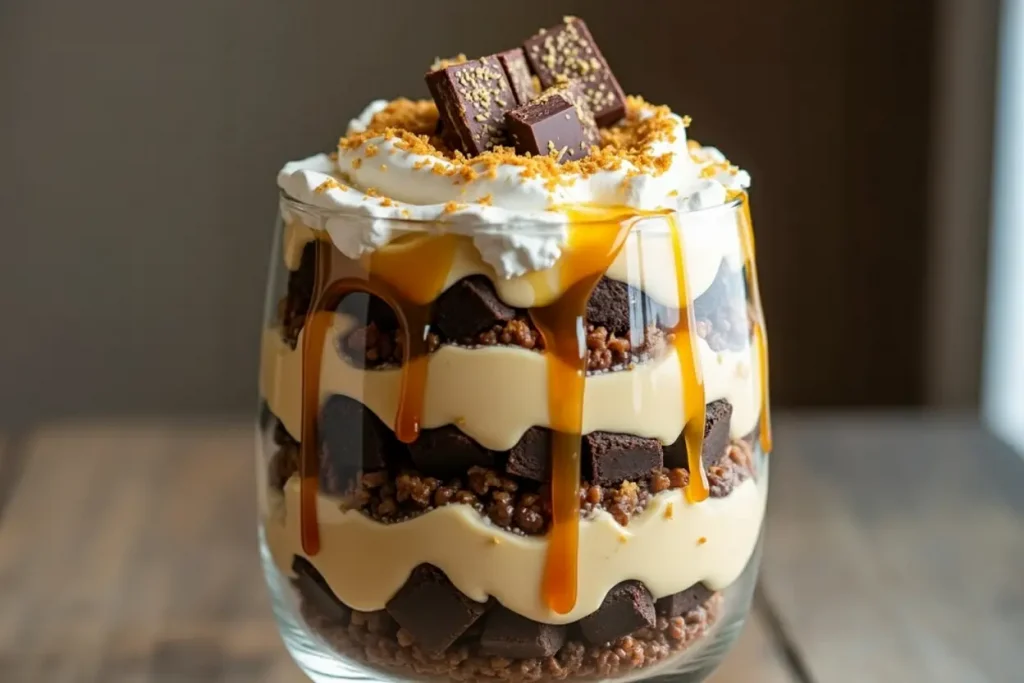 Caramel Cheesecake Brownie Trifle