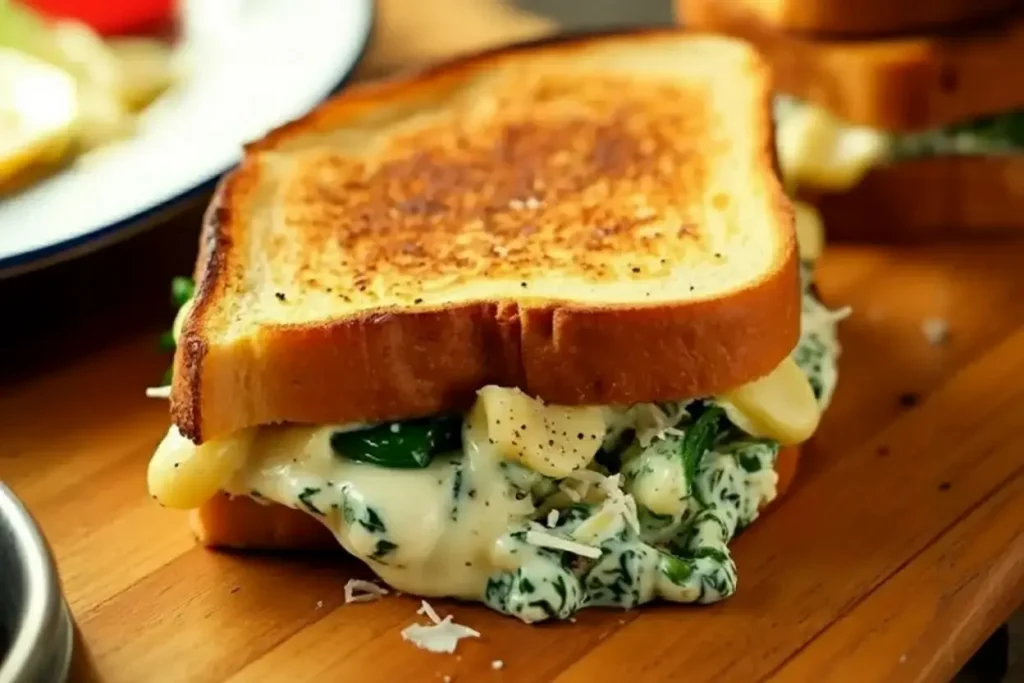 Creamy Spinach and Artichoke Grilled Cheese