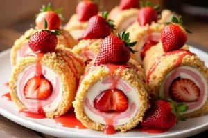 Strawberry Shortcake Cheesecake Rolls