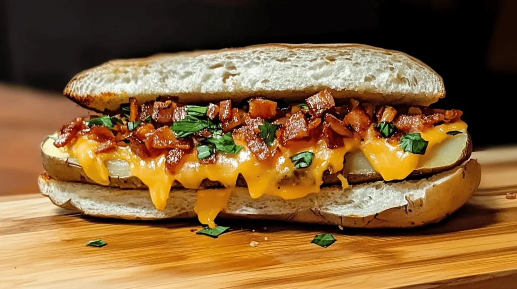 loaded baked potato sandwich