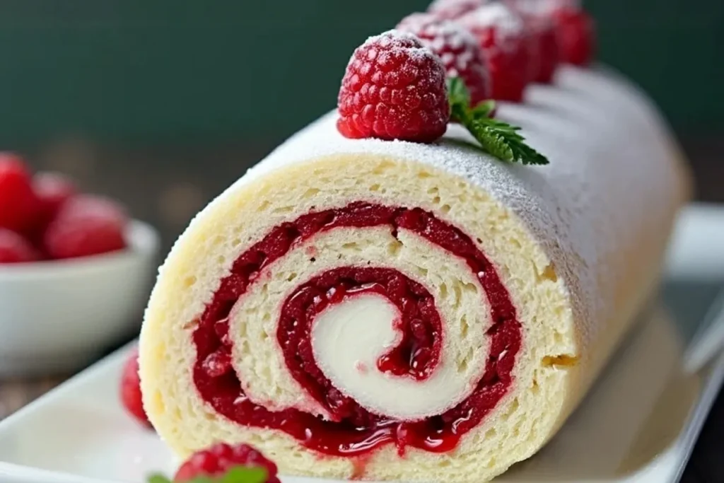 Raspberry Swirl Christmas Roll