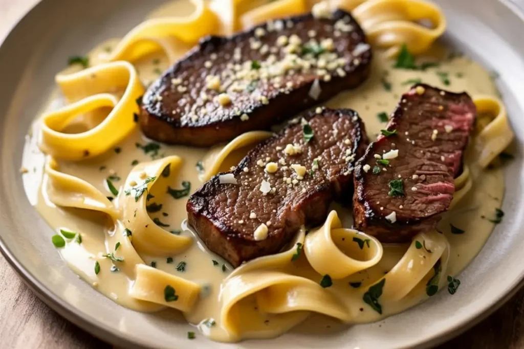 creamy steak and pasta