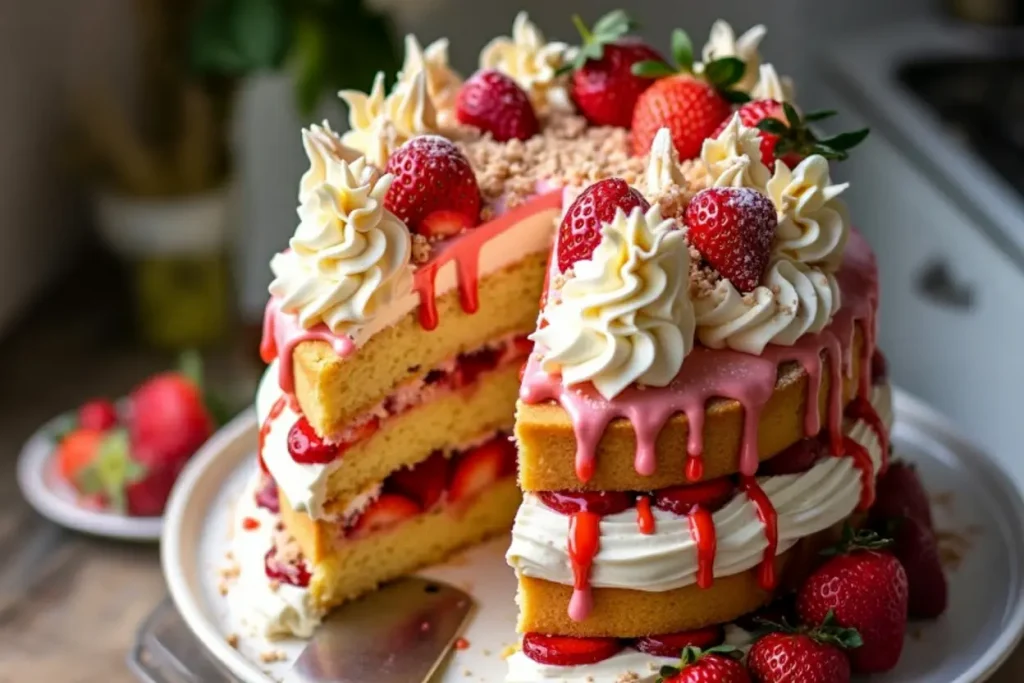 Vanilla Bean Strawberry Shortcake Torte