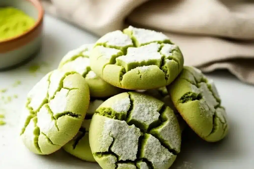 Matcha Crinkle Cookies