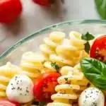 creamy Caprese pasta salad