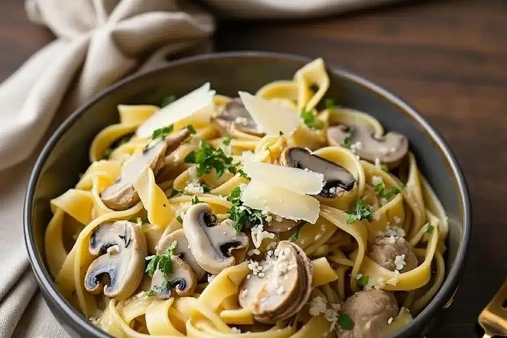 creamy oyster mushroom pasta