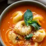 Creamy Tomato Basil Tortellini Soup
