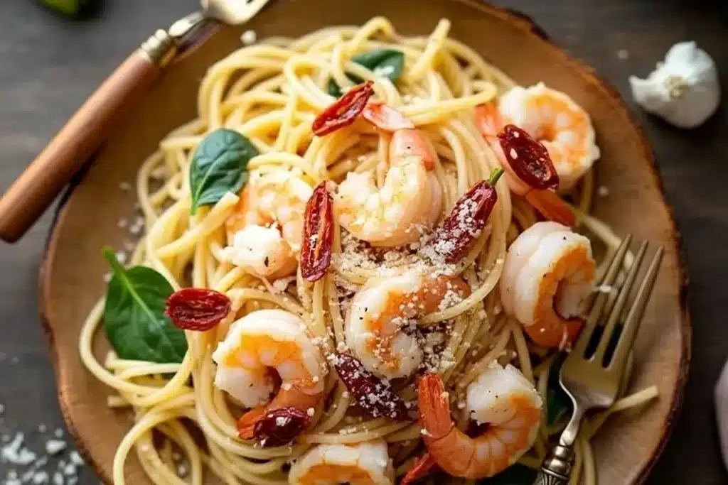 Creamy Tuscan Garlic Shrimp Pasta