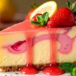 Strawberry Lemon Swirl Cheesecake