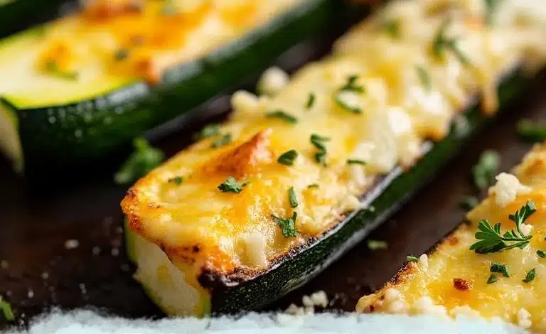 cheesy garlic zucchini steaks