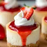 mini strawberry shortcake cheesecakes