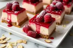 Raspberry Almond Cheesecake Bars