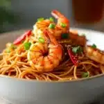 spicy garlic shrimp noodles
