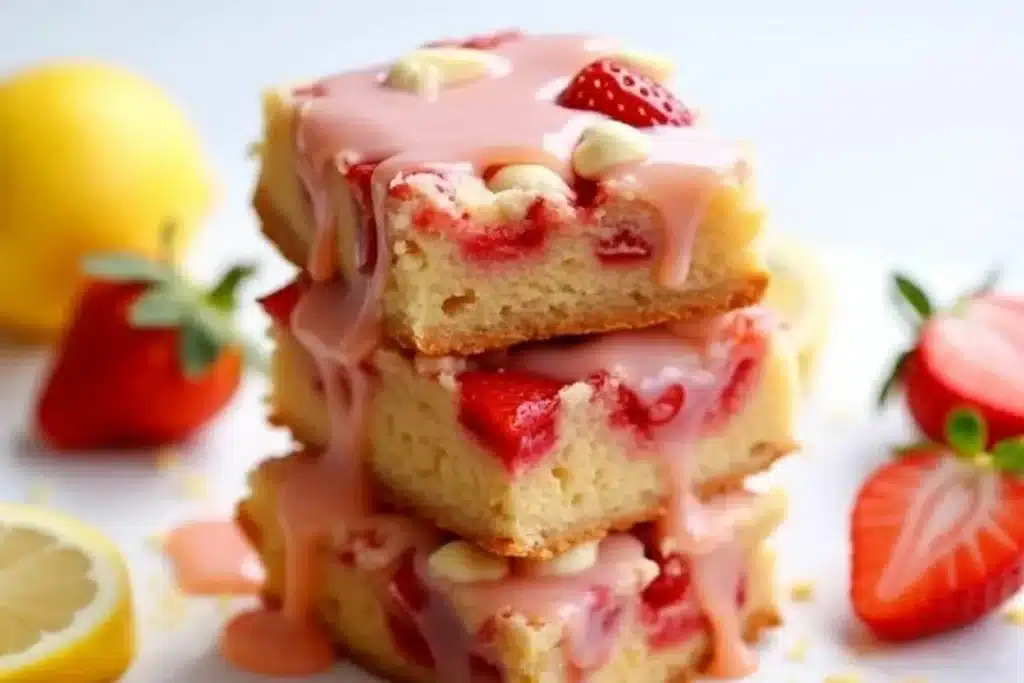 Strawberry Lemon Blondies
