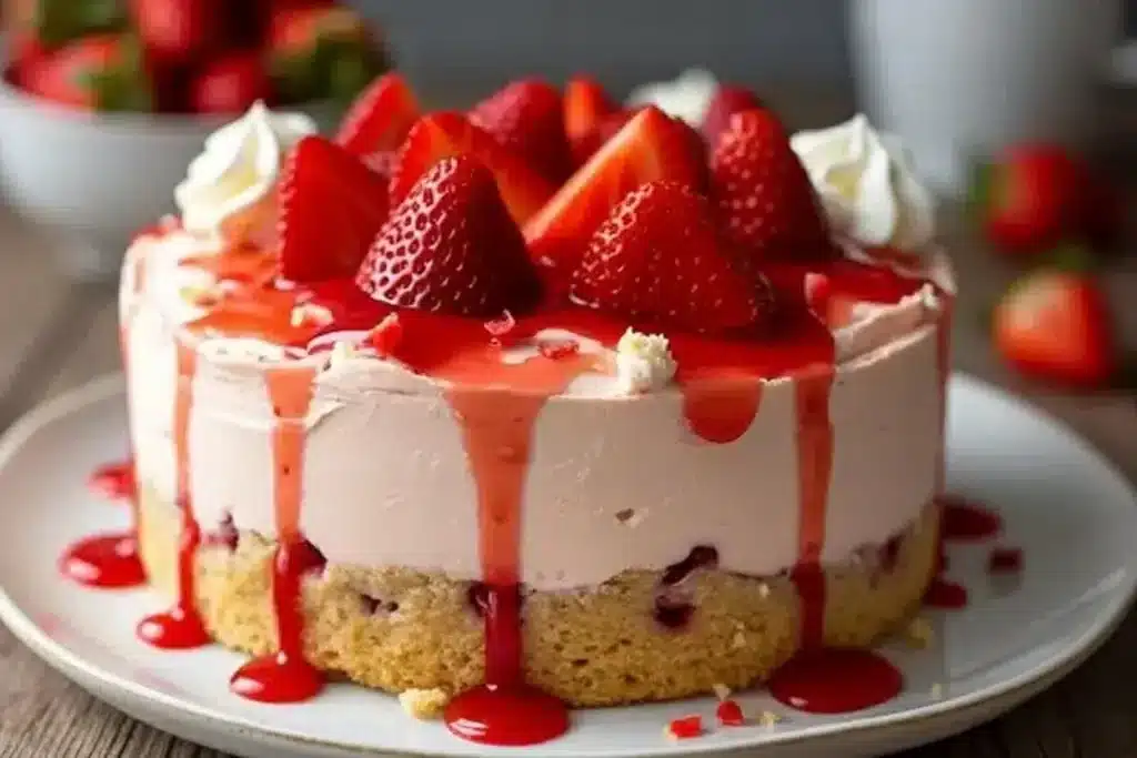 Strawberry Shortcake Freezer Pie