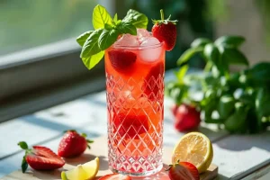 Strawberry Basil Lime Cooler