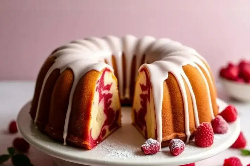 Vanilla Raspberry Marble Cake