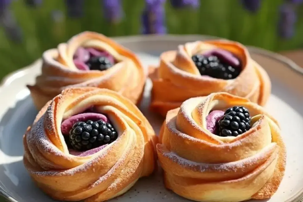 blackberry cream cheese cruffins