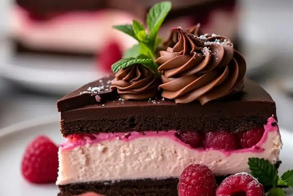 chocolate raspberry mousse cheesecake