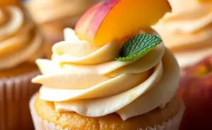 Honey Peach Cream Cheese Cupcakes