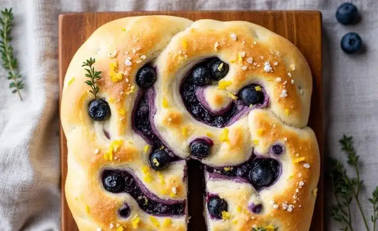 Blueberry Lemon Sweet Roll Focaccia