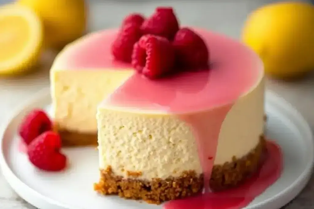 lemon raspberry cheesecake