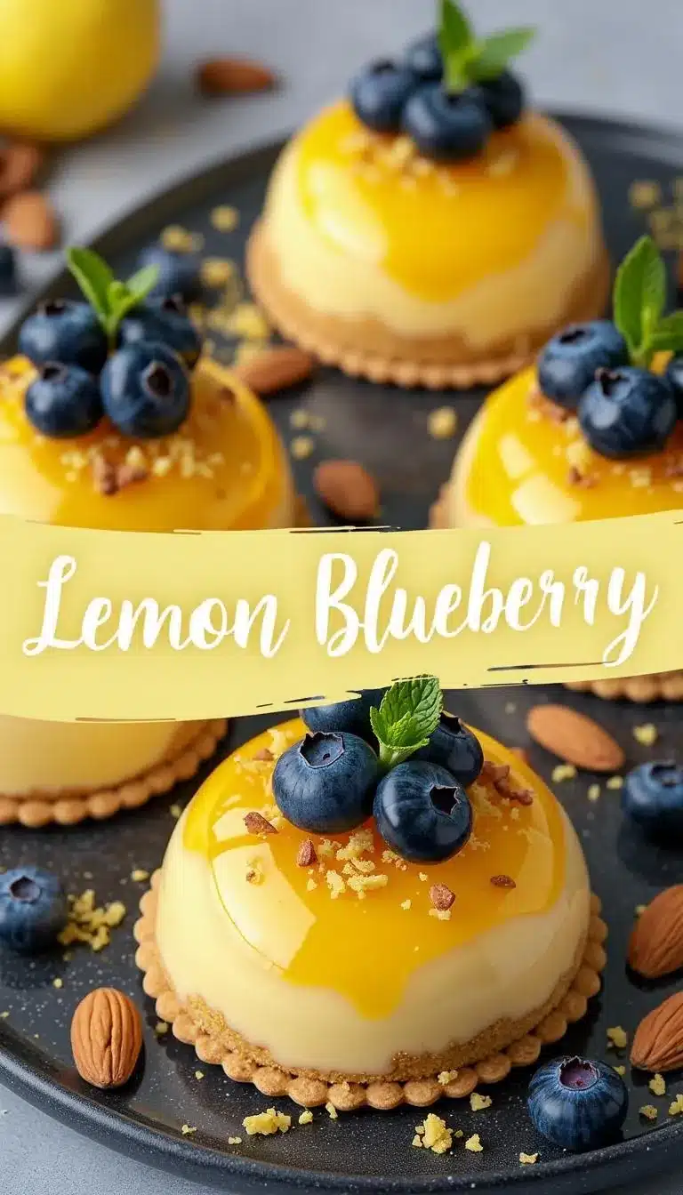 Pinterest pin for lemon blueberry domes