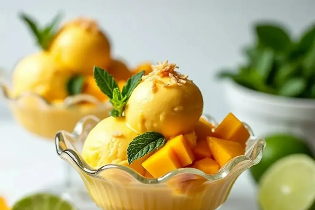 mango coconut frozen yogurt