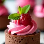 mini dark chocolate raspberry cheesecakes