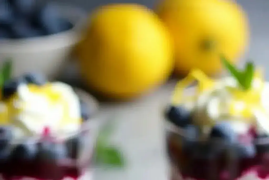 mini lemon blueberry trifles