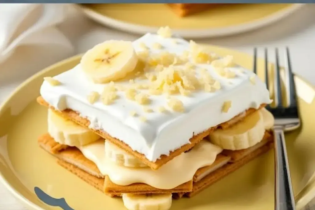 no-bake banana pudding lasagna