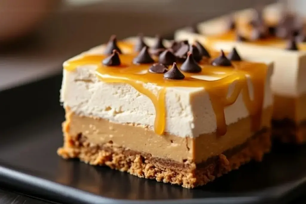 No Bake Peanut Butter Cheesecake Bars