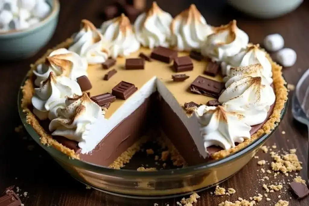 no-bake s’mores mousse pie