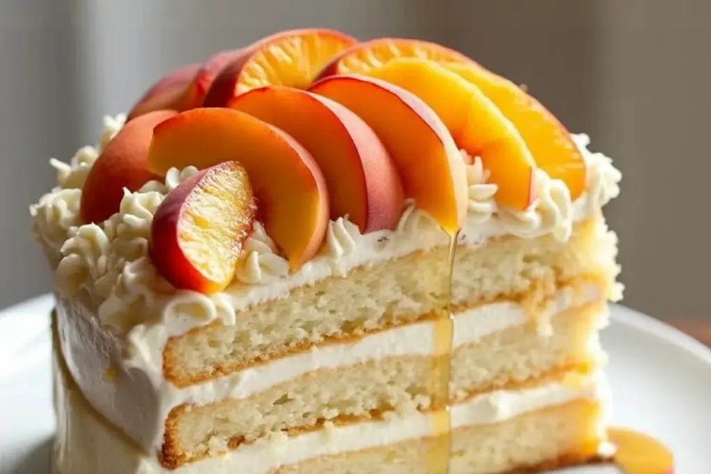peaches and cream angel food cake
