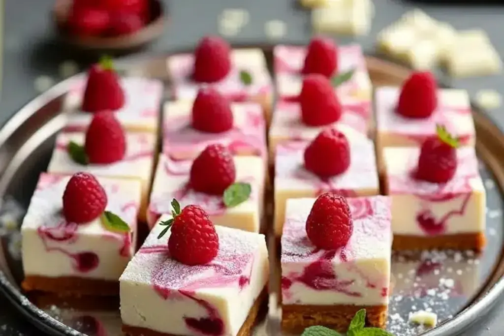 raspberry white chocolate cheesecake bars