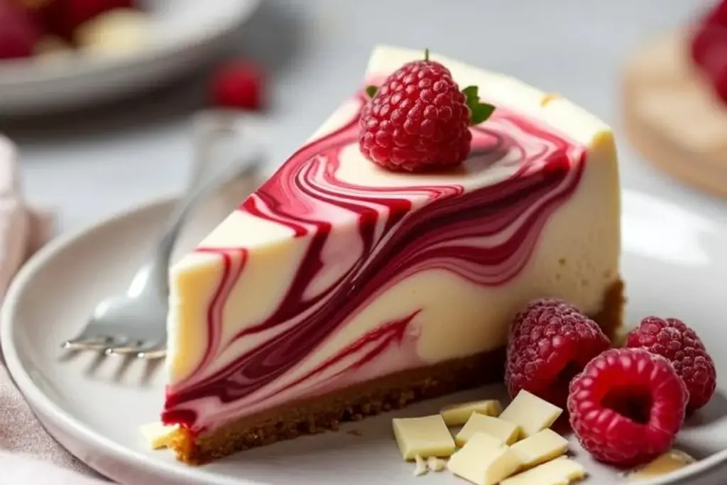 raspberry white chocolate swirl cheesecake
