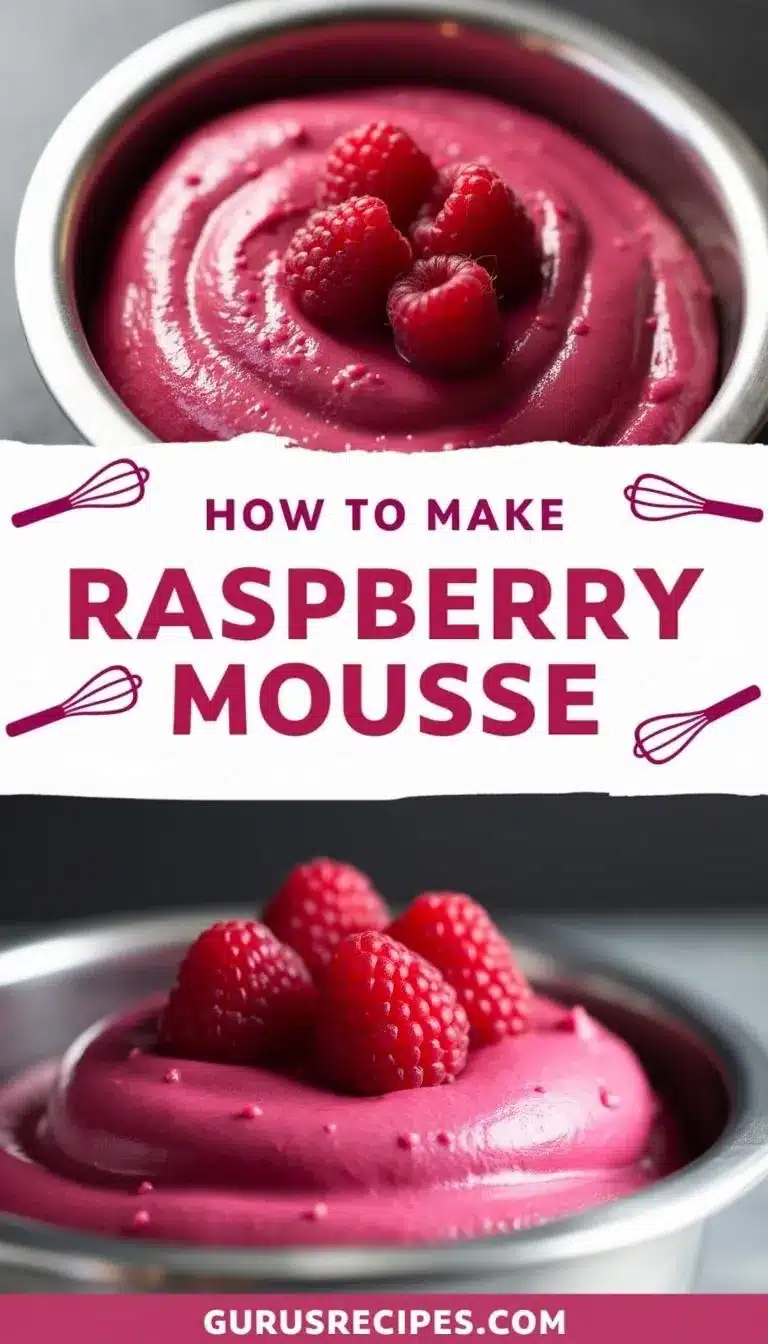 Pinterest pin for raspberry mousse recipe