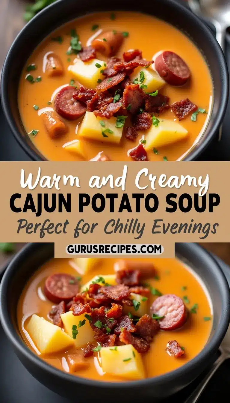 Pinterest pin for Cajun potato soup