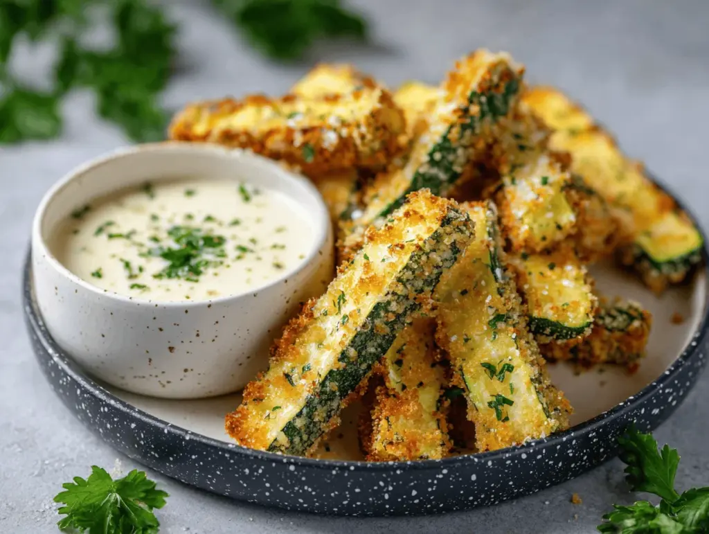 air fryer zucchini fries - featured image
