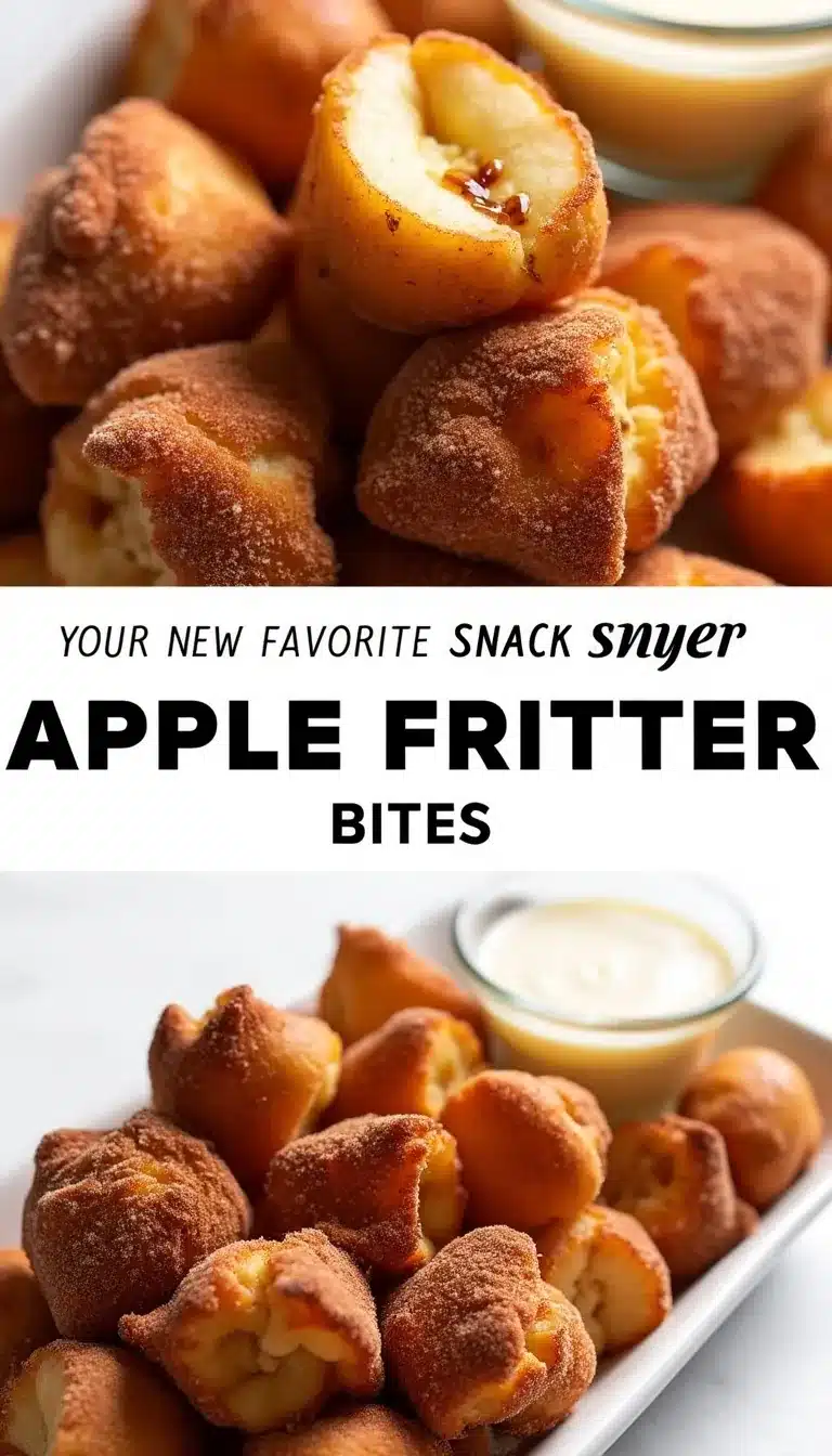 Pinterest pin for air fryer apple fritter bites