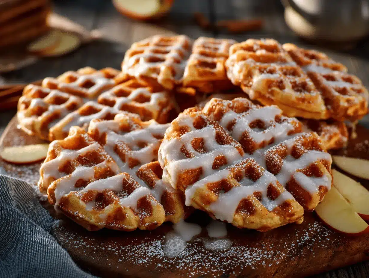 apple fritter waffle donuts preparation steps