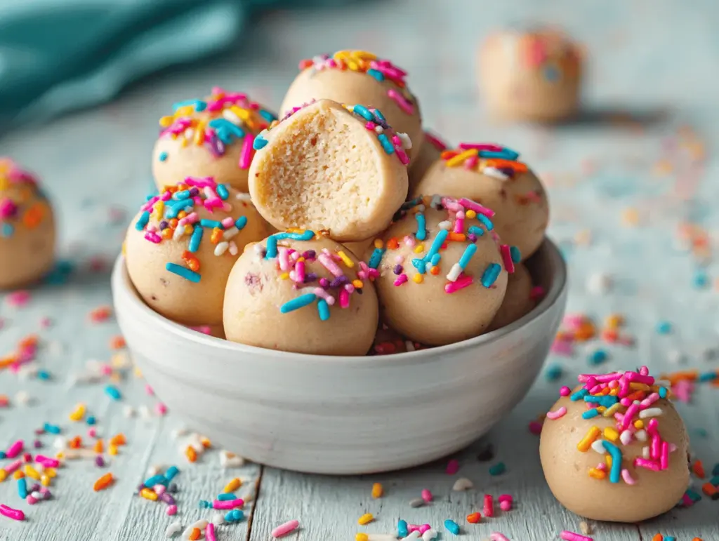 Birthday Cake Protein Balls - featured image