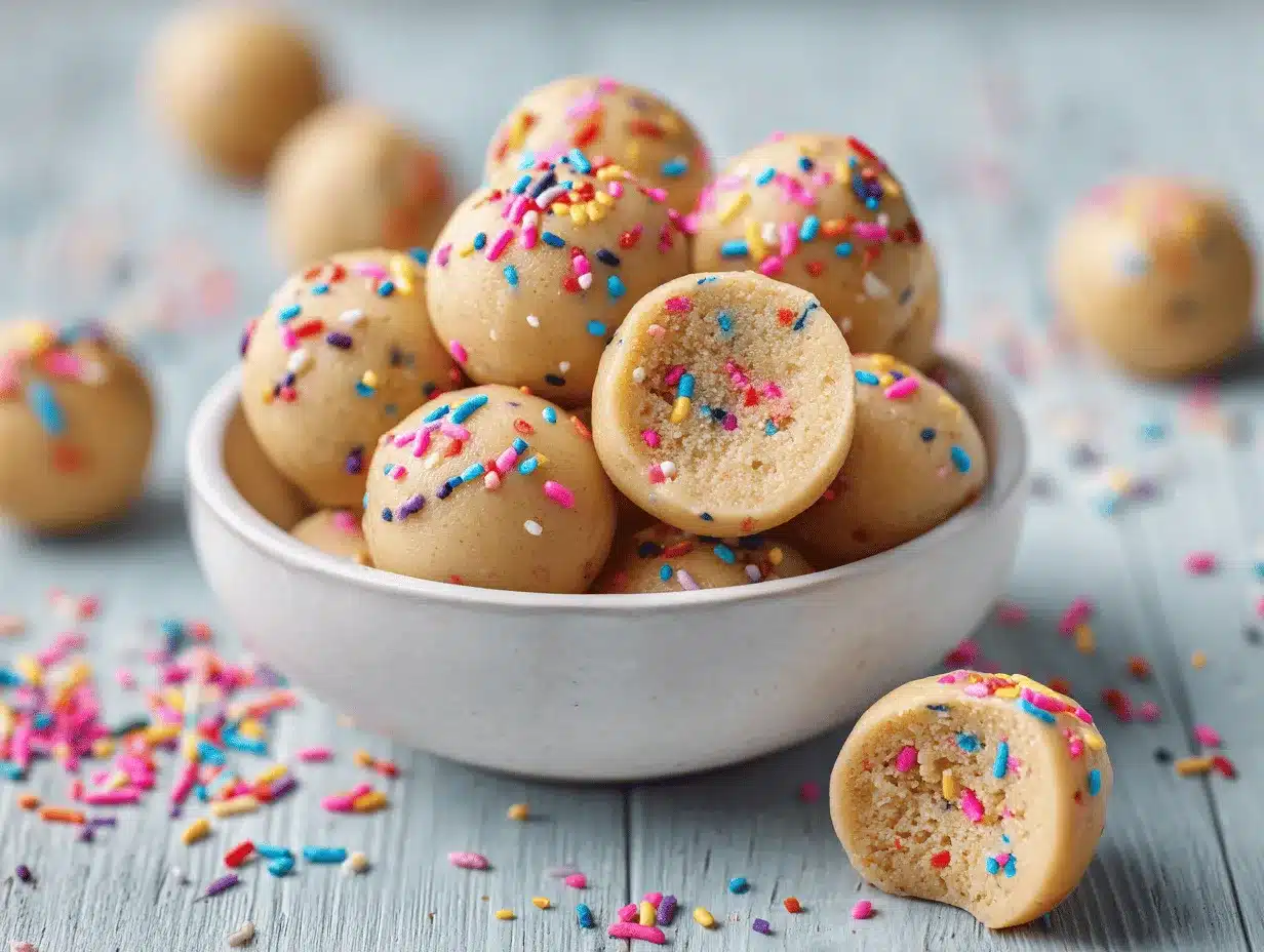 Birthday Cake Protein Balls preparation steps