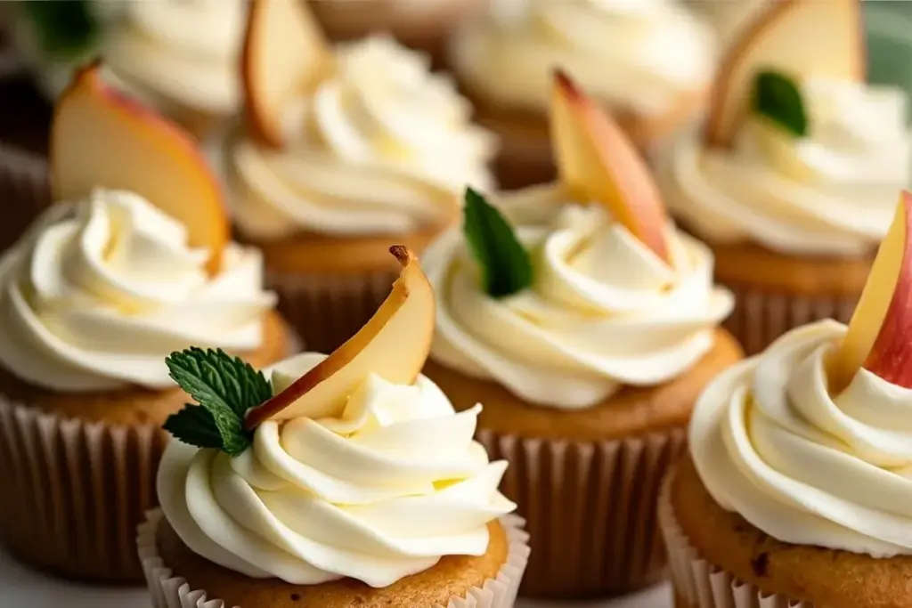 brown butter pear mascarpone cupcakes
