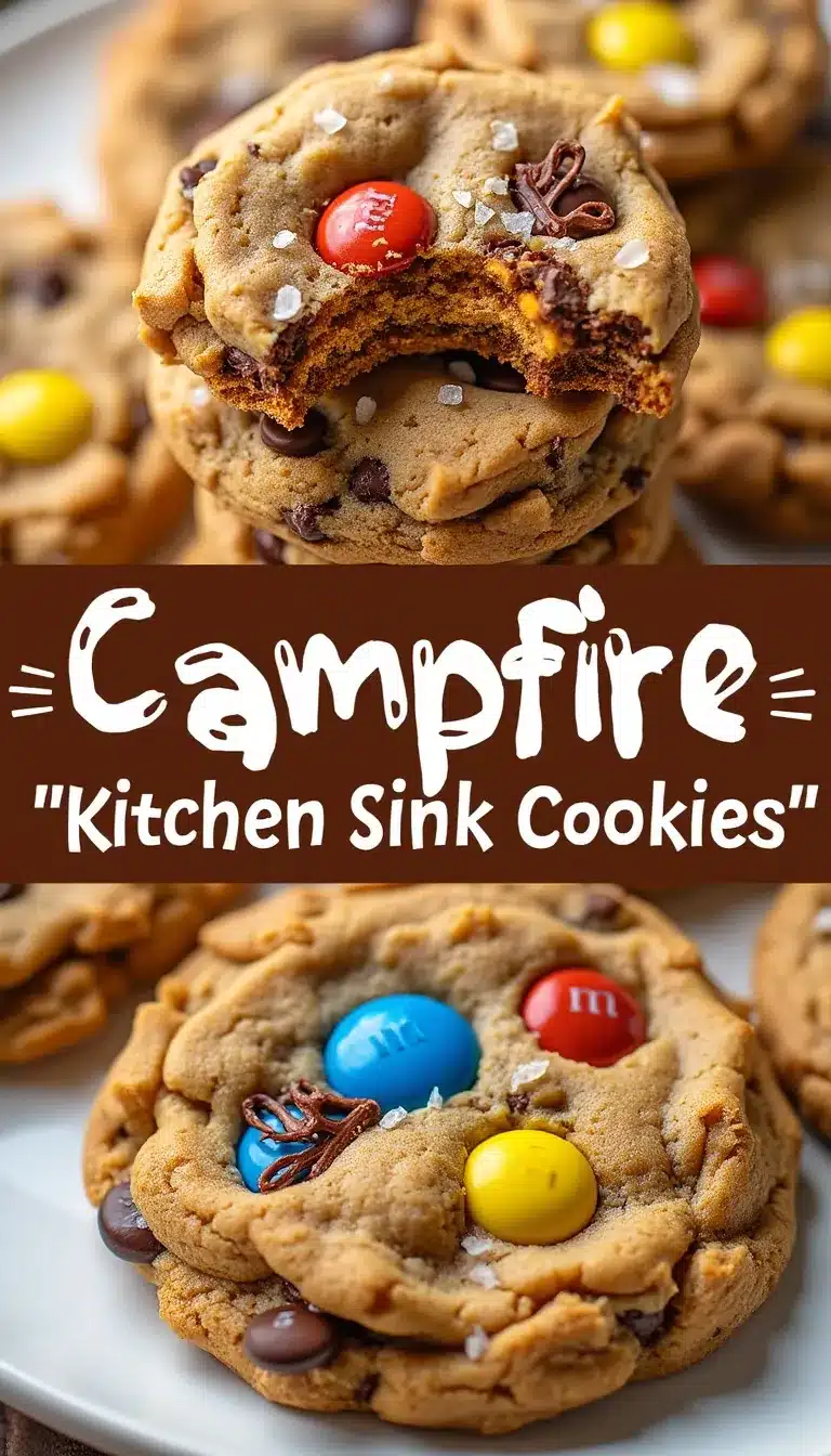 Pinterest pin for campfire kitchen sink cookies
