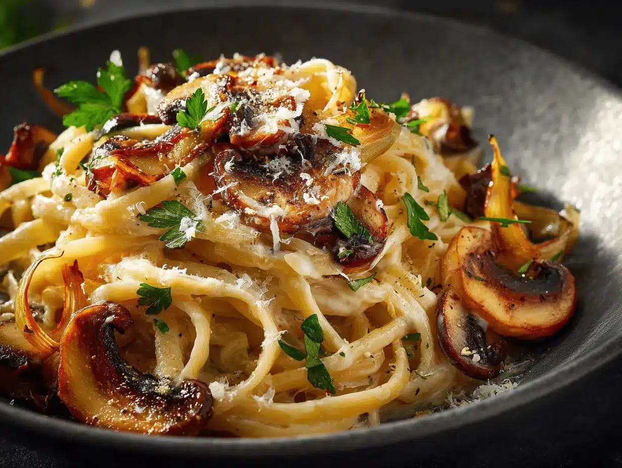 Caramelized Leek Alfredo preparation steps