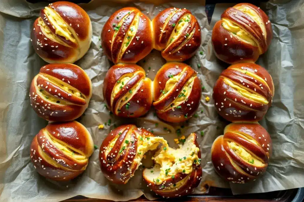 cheddar-jalapeño pretzel buns