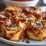 cheesy pepperoni pizza roll-ups - featured image