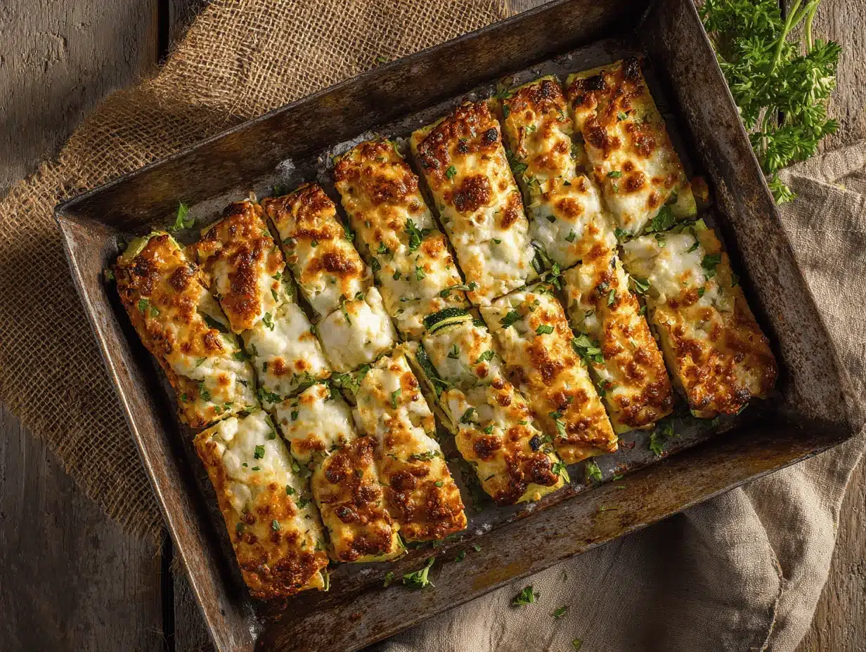 cheesy zucchini breadsticks preparation steps